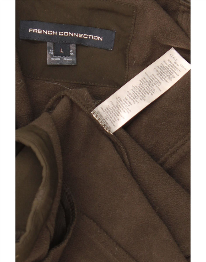 French Connection Damen-Parka mit Kapuze, UK 16, Größe L, Khaki, Polyester