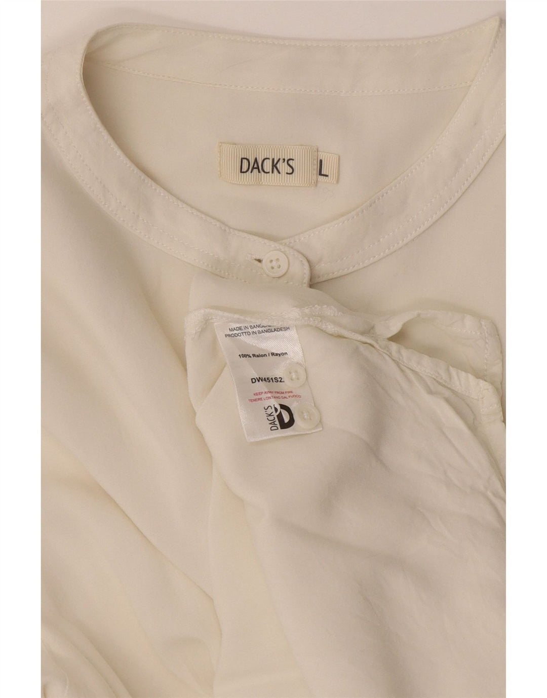Dack's Longline-Pulloverhemd für Damen, UK 16, Größe L, gebrochenes Weiß, Viskose