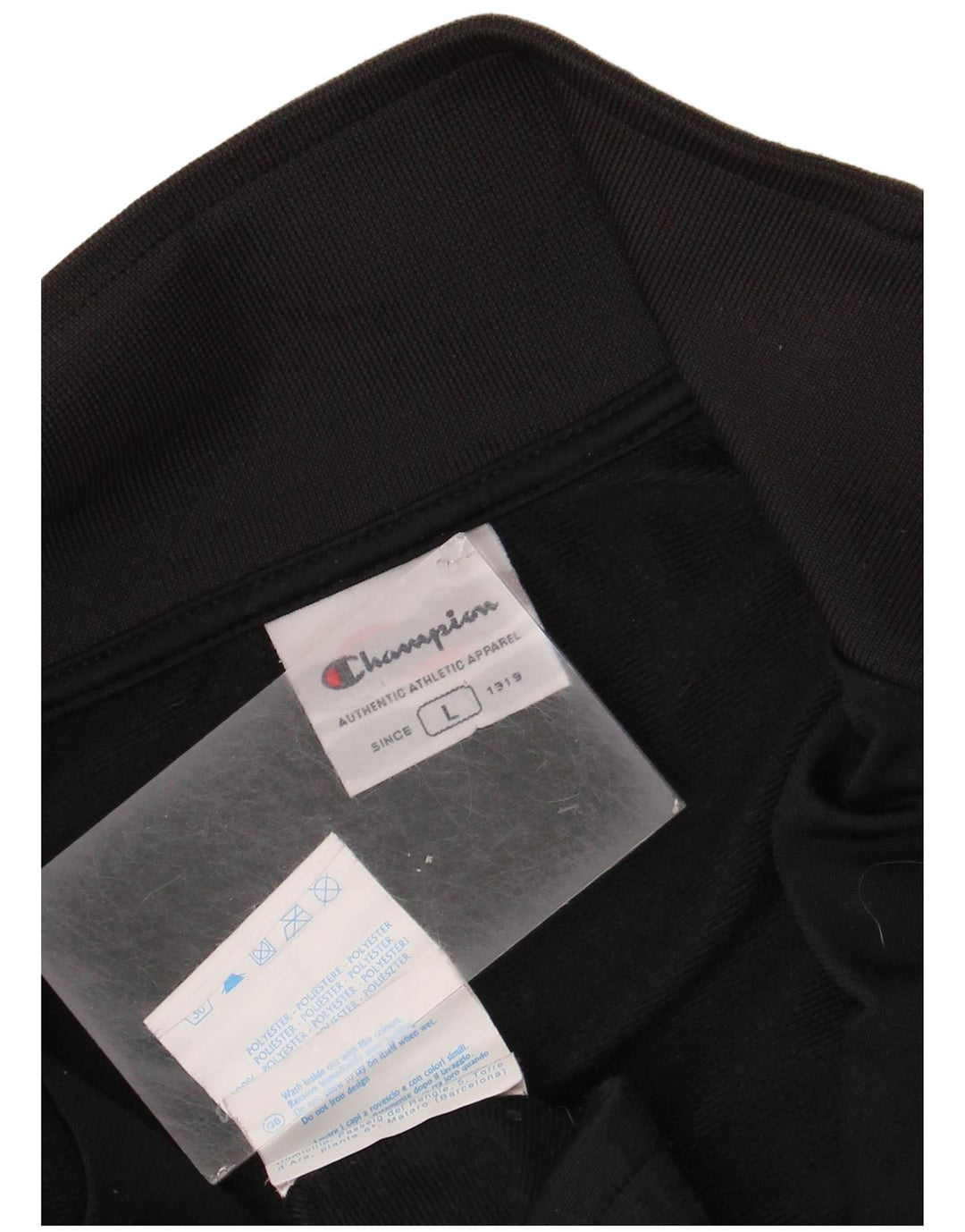 Champion Herren-Trainingsanzug-Top-Jacke, großes schwarzes Farbblock-Polyester