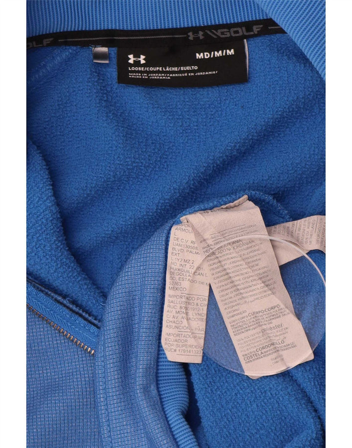 Under Armour Herren-Sweatshirt mit Reißverschluss am Hals, mittelblaues Polyester