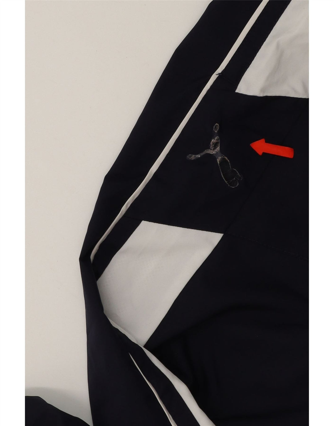PUMA Mens Tracksuit Trousers Medium  Navy Blue Colourblock Polyester Vintage Puma and Second-Hand Puma from Messina Hembry 