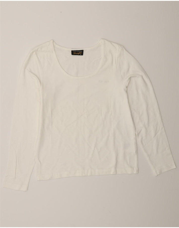WRANGLER Damen Top Langarm UK 18 XL Weiße Baumwolle