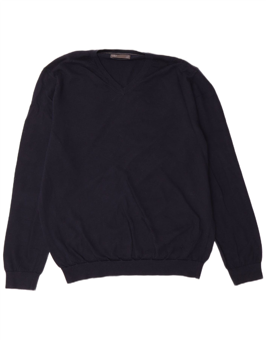 MARKS & SPENCER Herren-Pullover mit V-Ausschnitt, XL, Marineblau, klassisch