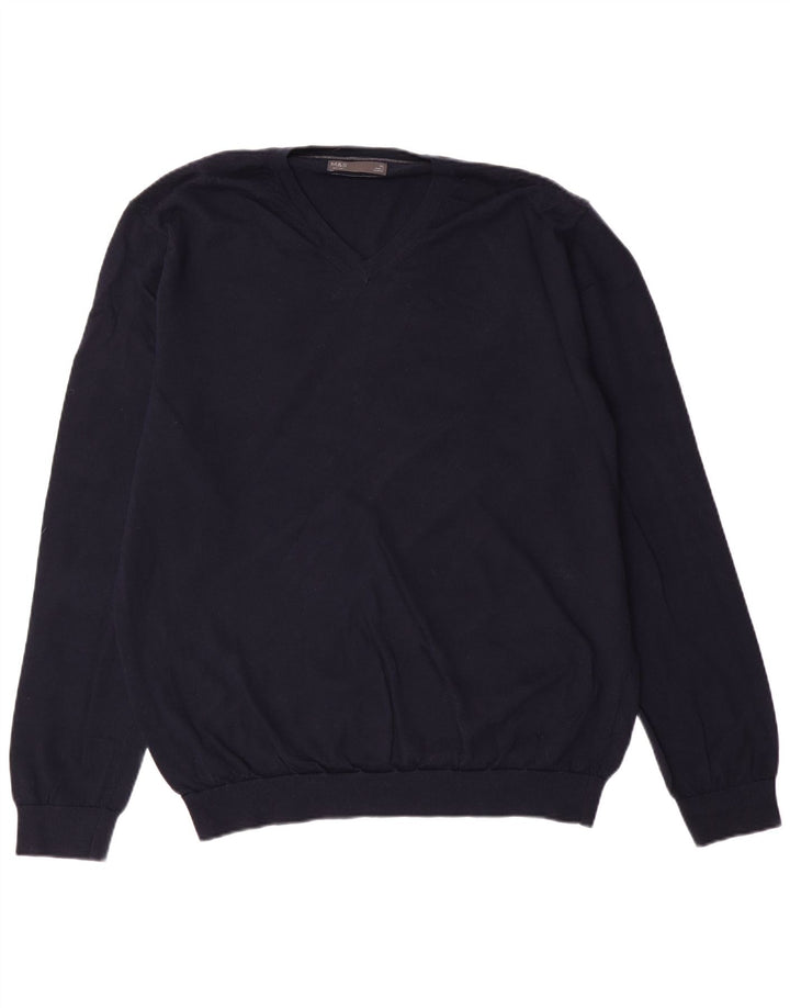 MARKS & SPENCER Herren-Pullover mit V-Ausschnitt, XL, Marineblau, klassisch