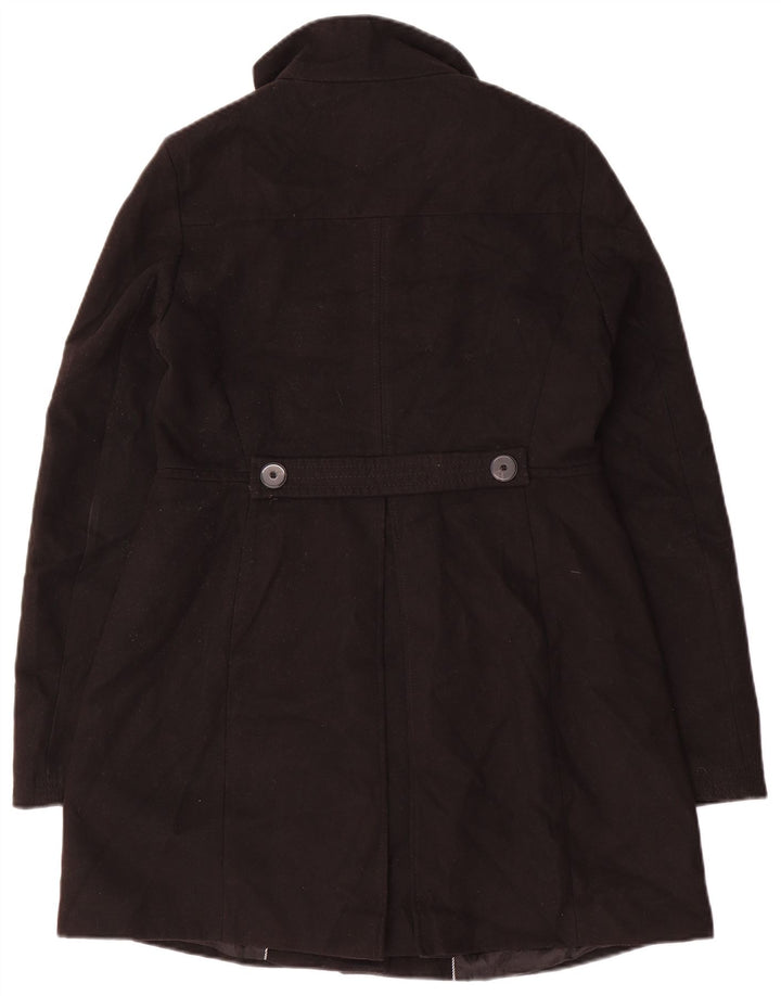 Zara Damen Trafaluc Zweireihiger Mantel UK 14 Large Schwarz Polyester