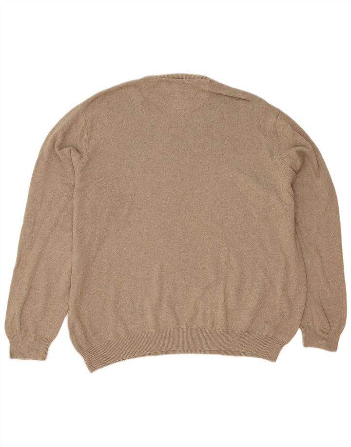 Marks & Spencer Herren-Pullover mit Rundhalsausschnitt, 2XL, beige Baumwolle