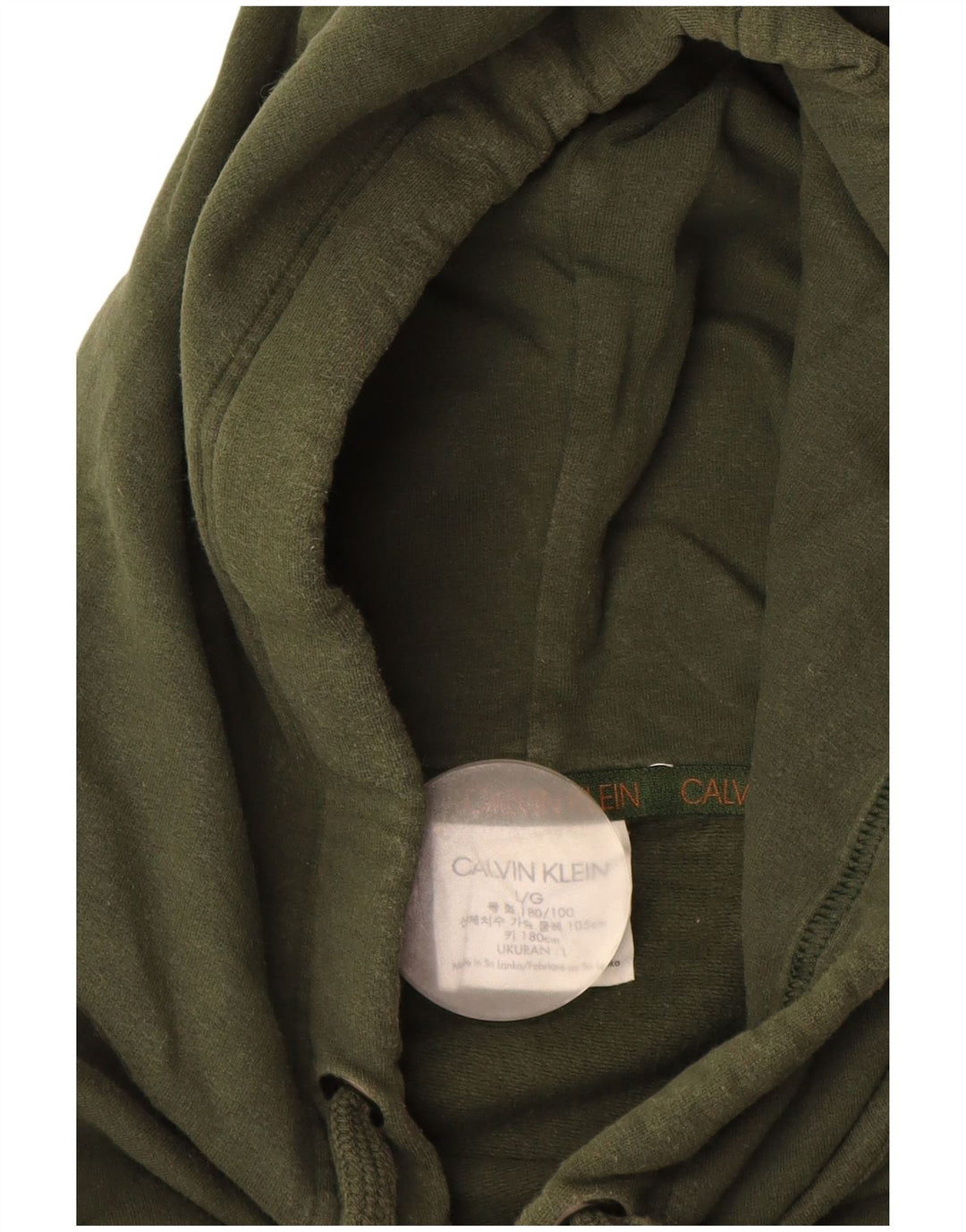 CALVIN KLEIN Damen Übergroßer grafischer Kapuzenpullover UK 16 Large Khaki