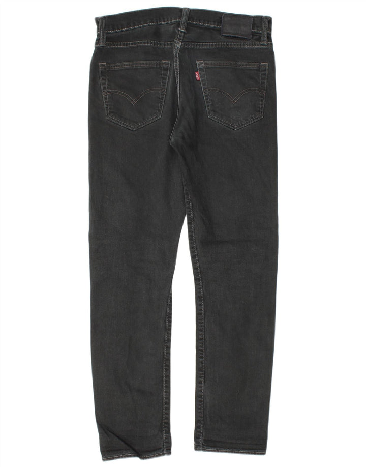 LEVI'S Herren 522 Straight Jeans W30 L28 Schwarze Baumwolle