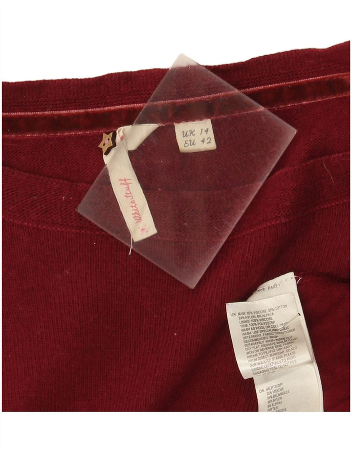 White Stuff Damen-Pulloverkleid, Größe 44, mittleres Burgunderrot, Viskose