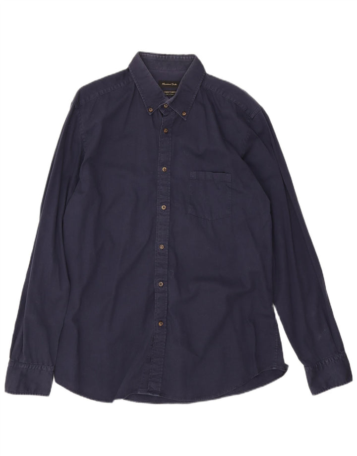 Massimo Dutti Herrenhemd XL Marineblau