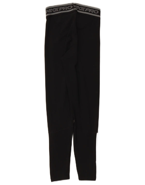 NIKE Womens Dri Fit Graphic Leggings UK 4 XS Schwarz Polyester