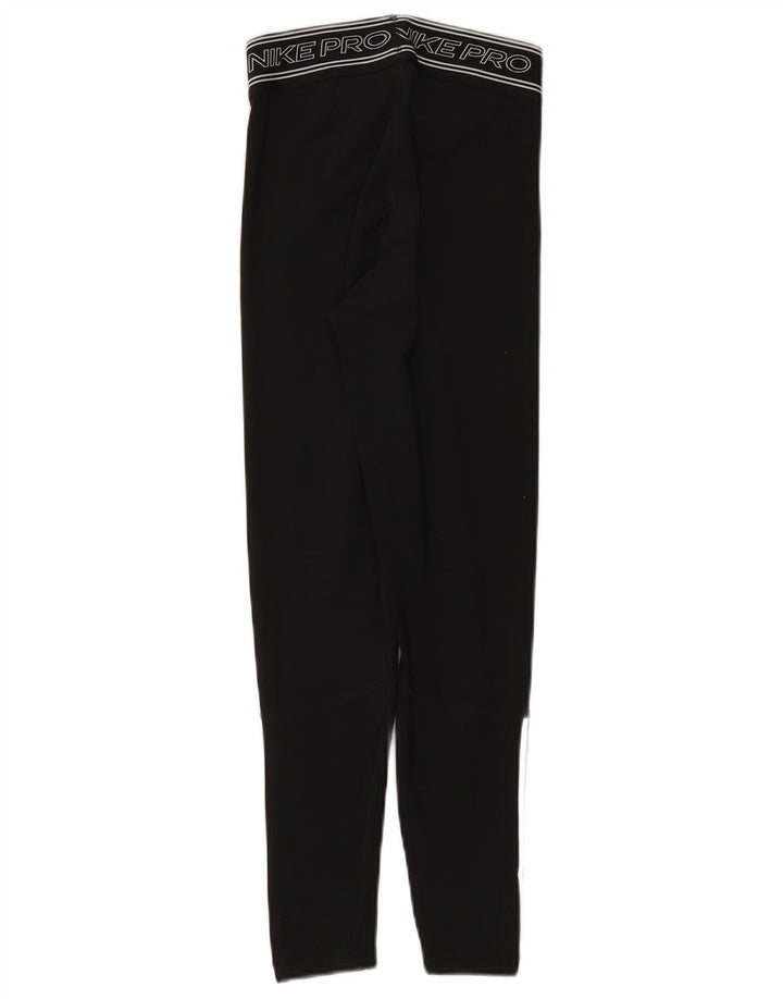 NIKE Womens Dri Fit Graphic Leggings UK 4 XS Schwarz Polyester
