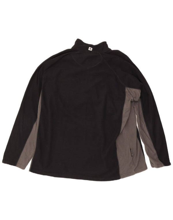 Mountain Warehouse Herren-Fleecepullover mit Reißverschluss am Kragen, 2XL, Schwarz, Farbblock