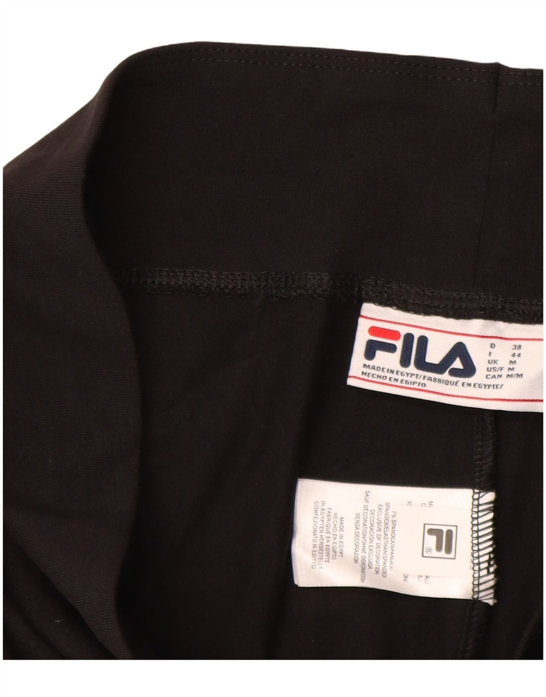 FILA Damen Graphic Leggings UK 12 Mittelschwarze Baumwolle