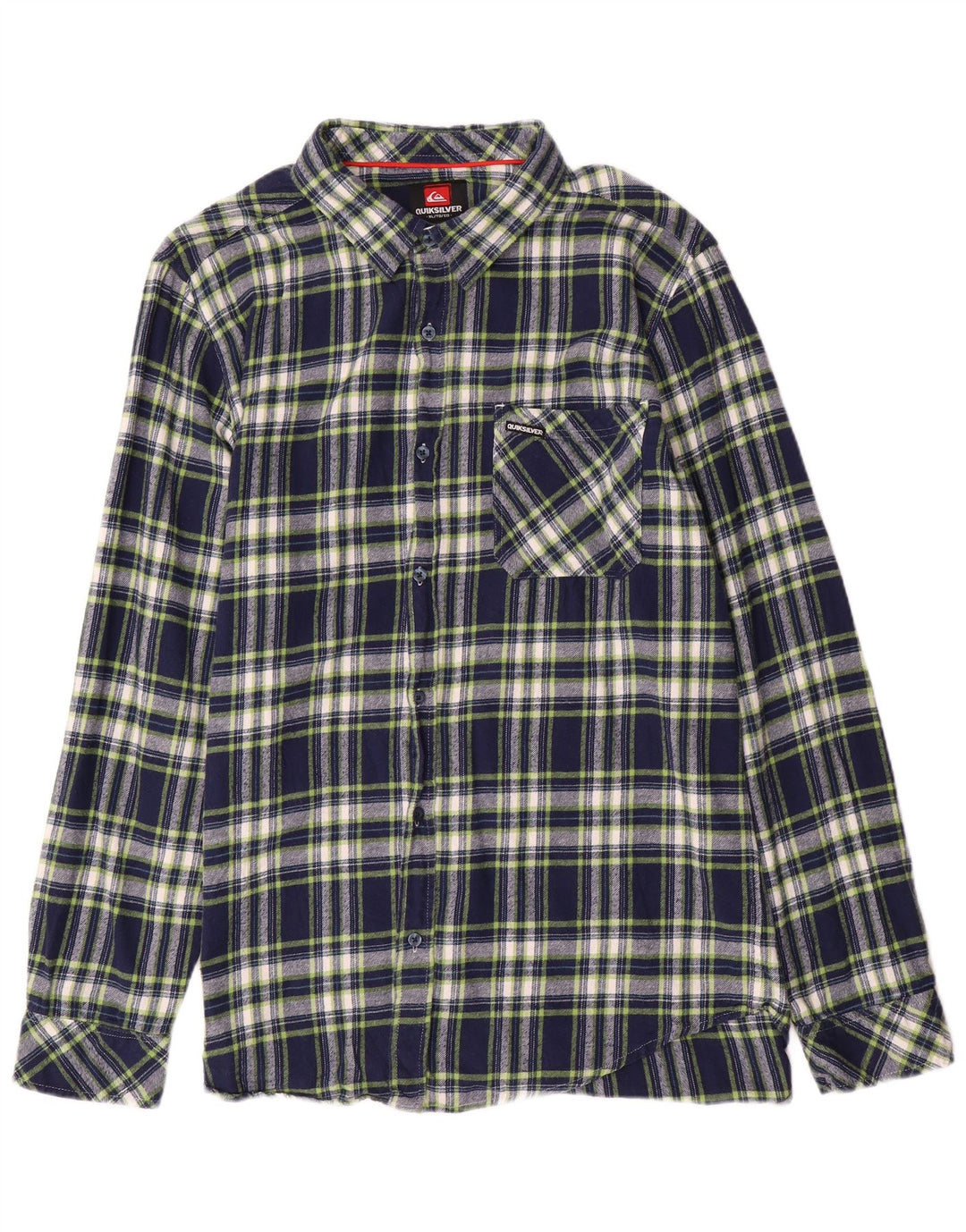 QUIKSILVER Herren-Flanellhemd XL, marineblau, kariert, Baumwolle