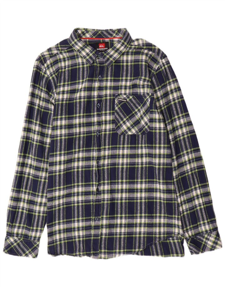 QUIKSILVER Herren-Flanellhemd XL, marineblau, kariert, Baumwolle