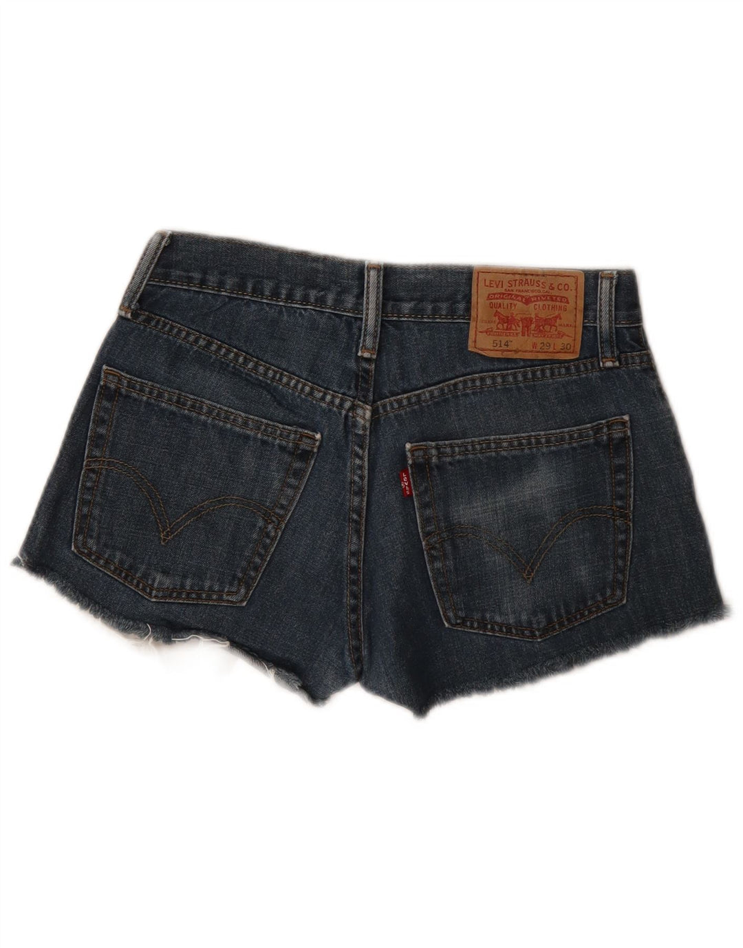LEVI'S Womens 514 Denim Hot Pants W29 Medium Blue Cotton