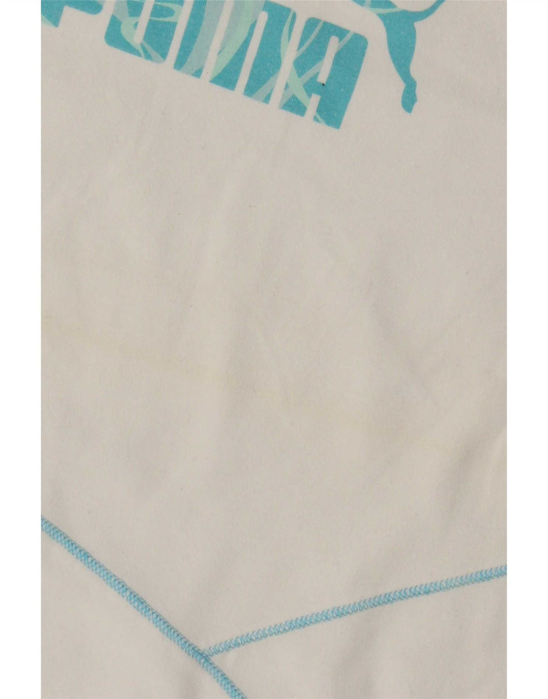 Puma Damen Grafik T-Shirt Top UK 14 Large Weiß
