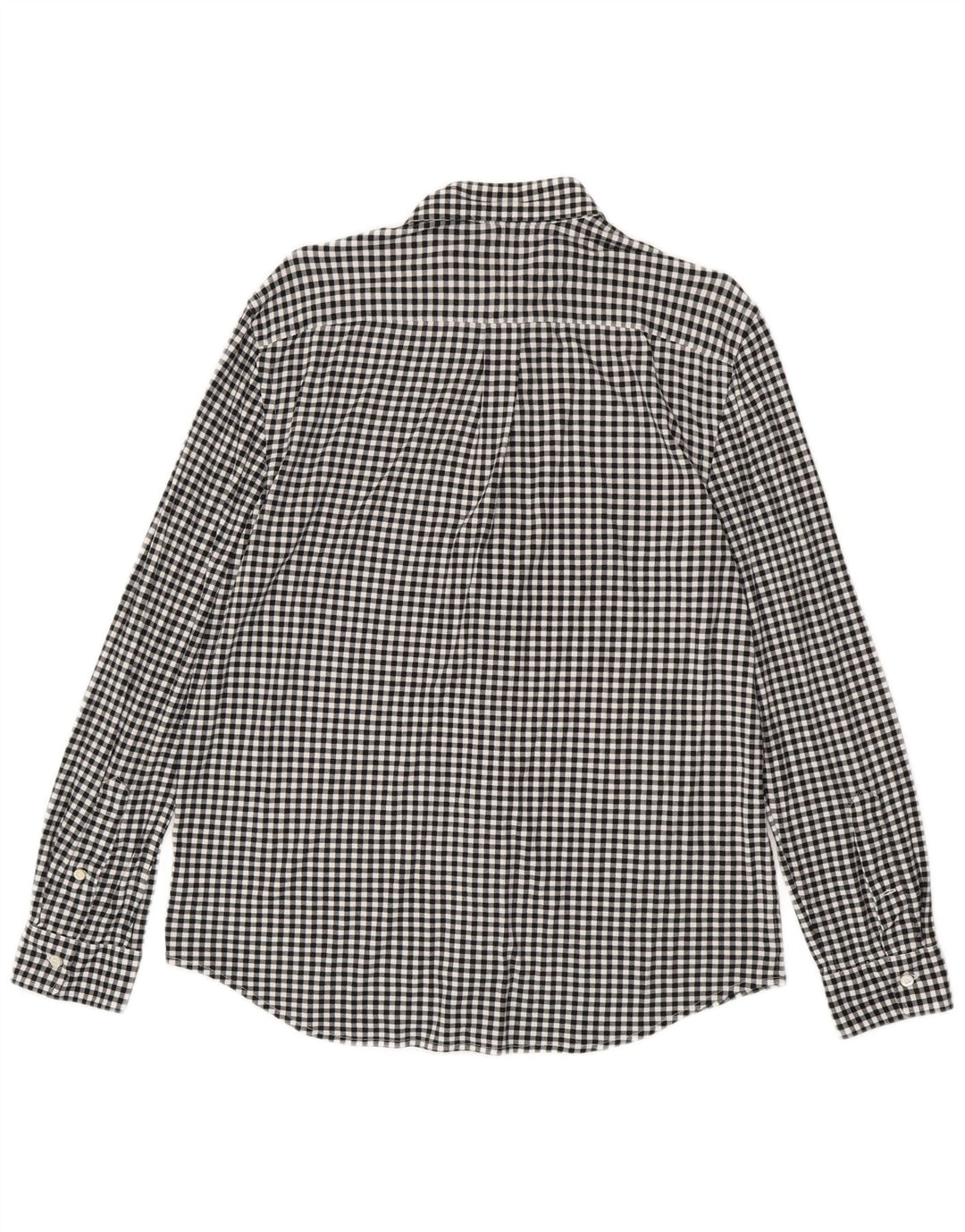 Ralph Lauren Herren-Flanellhemd, groß, schwarze Gingham-Baumwolle