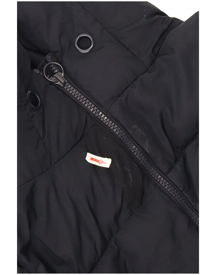 Zara Damen Oversize Crop Hooded Wattierte Jacke UK 10 Small Marineblau