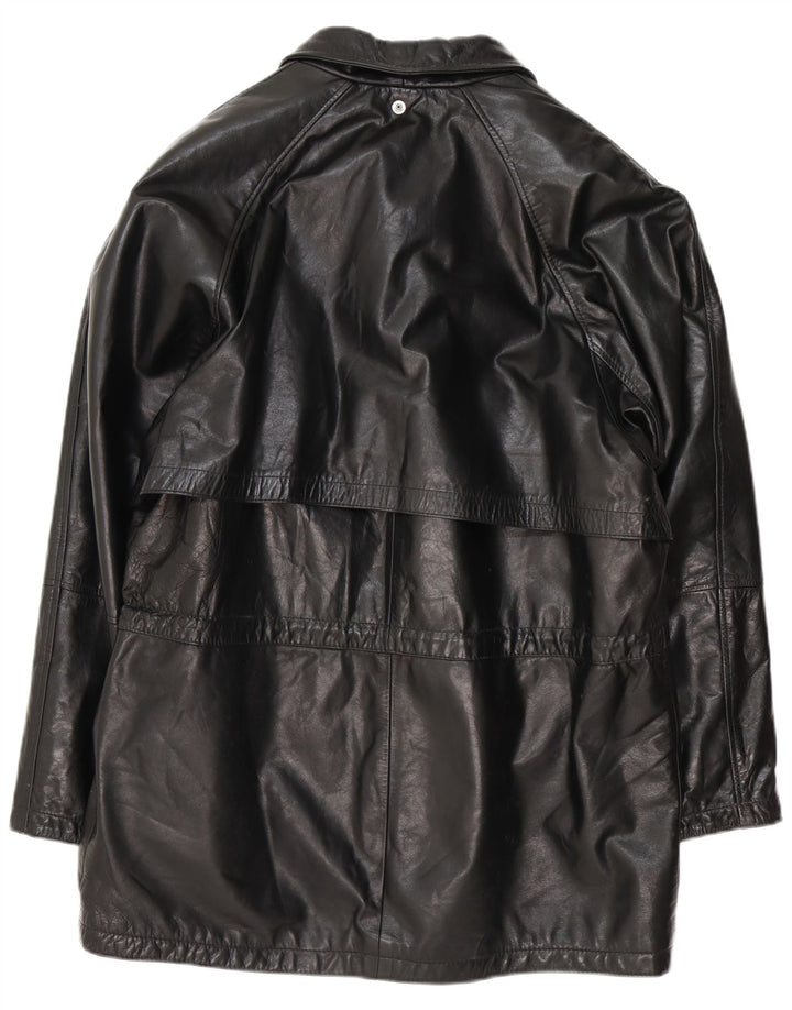 MORE & MORE Herren Ledermantel UK 40 Großes schwarzes Leder