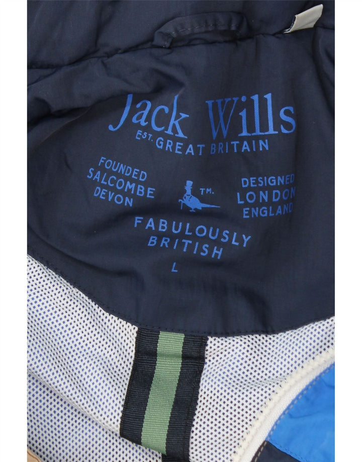 Jack Wills Herren-Regenjacke mit Kapuze, Größe 40, groß, mehrfarbig, Farbblock