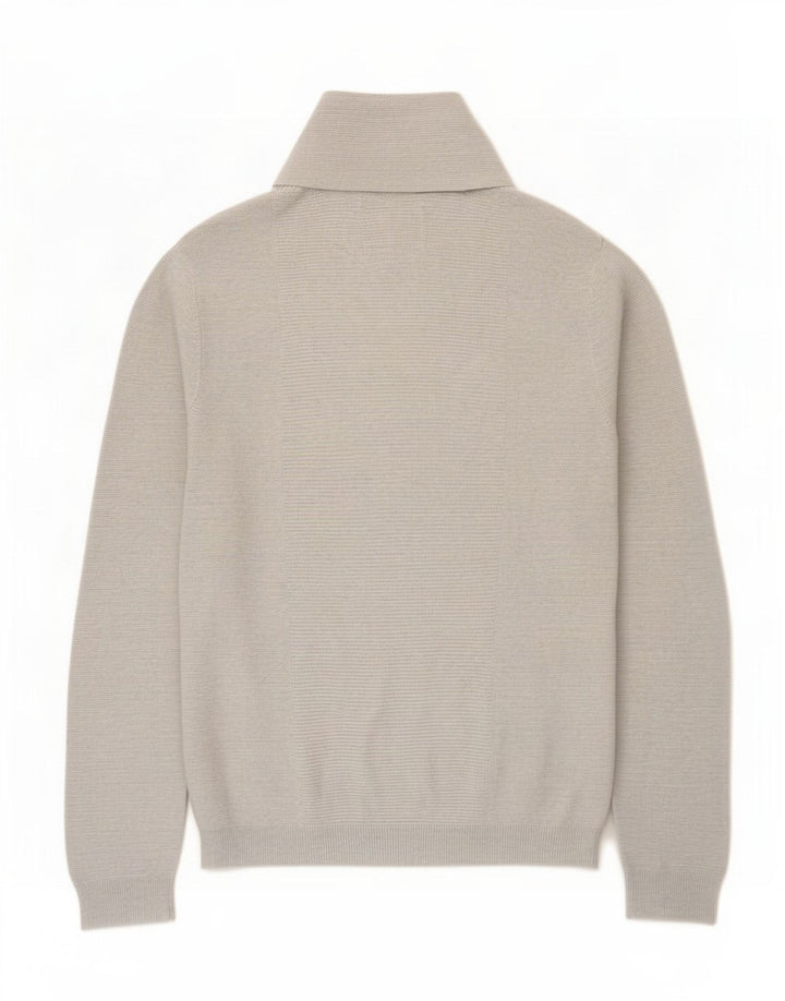 Jules Herren-Pullover mit Schalkragen, groß, aus grauer Baumwolle