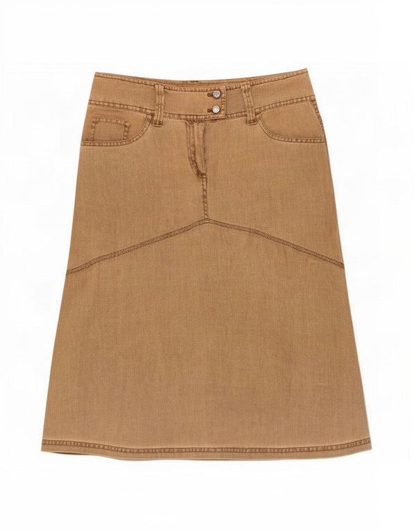 Marlboro Classics Damen A-Linienrock EU 42 Large W30 Beige