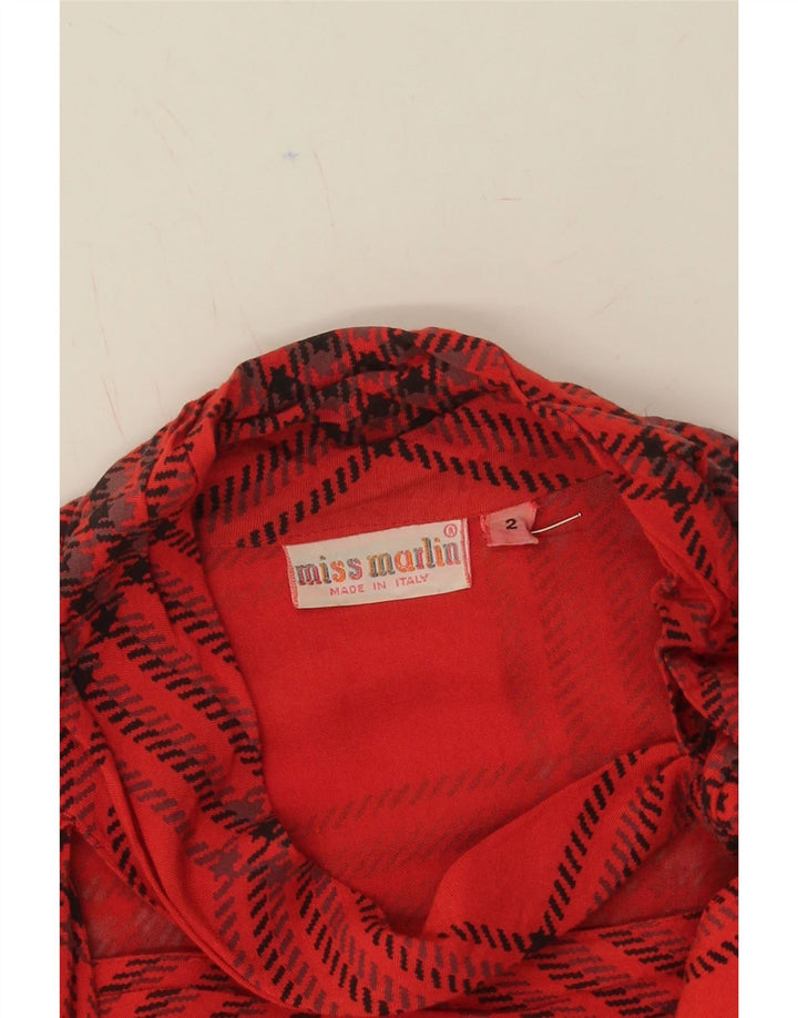 VINTAGE Womens Oversized Cardigan Top UK 16 Large Red Check Vintage Vintage and Second-Hand Vintage from Messina Hembry 
