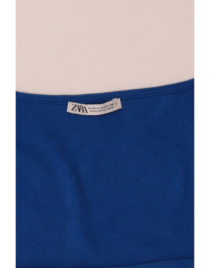 Zara Damen Crop Top UK 12 Mittelblau
