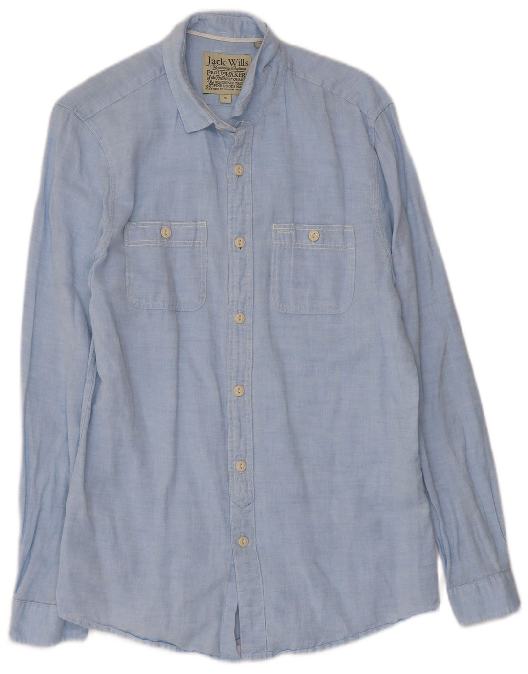 Jack Wills Herrenhemd, klein, aus blauem Leinen