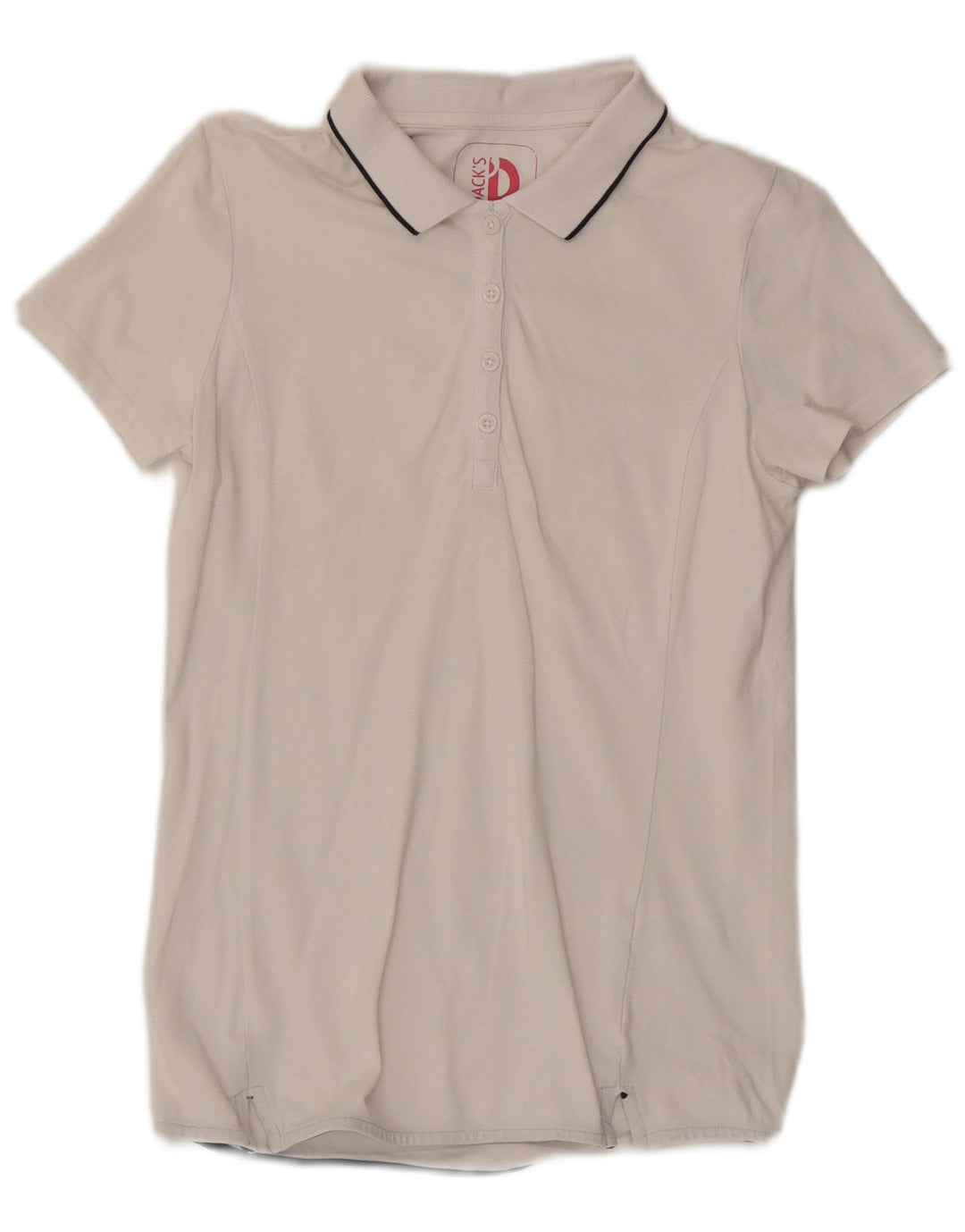 Dack's Damen-Poloshirt UK 12 aus mittelweißer Baumwolle