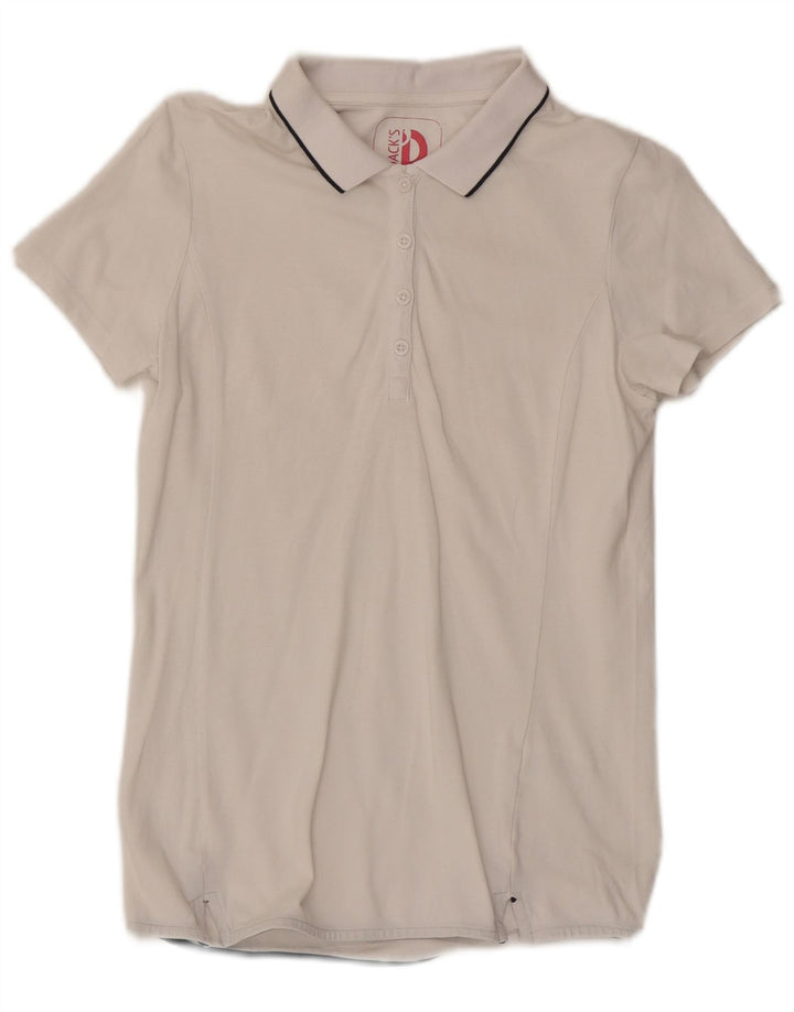 Dack's Damen-Poloshirt UK 12 aus mittelweißer Baumwolle
