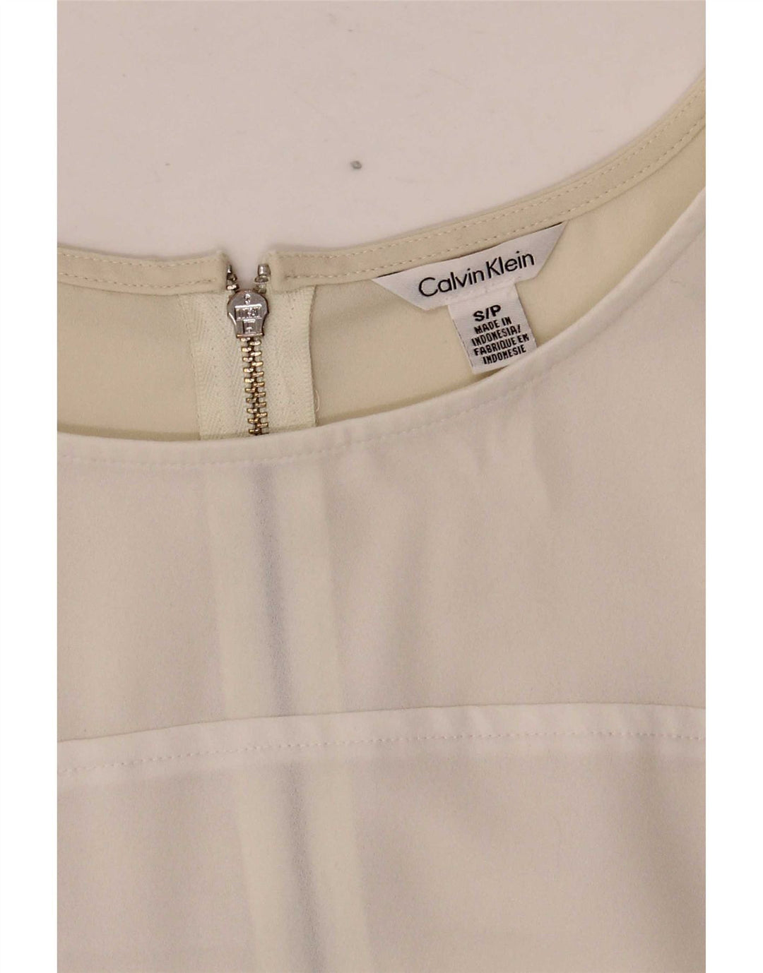 Calvin Klein Damen Etuikleid UK 10 Small Weiß Farbblock