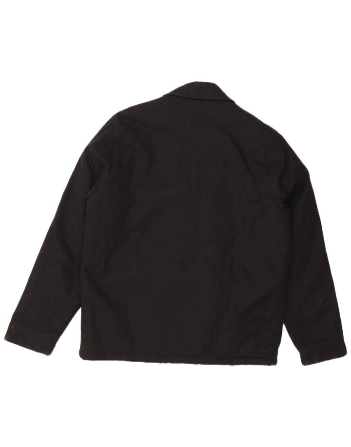 Zara Herren Sherpa Utility Jacke UK 38 Mittelschwarze Baumwolle