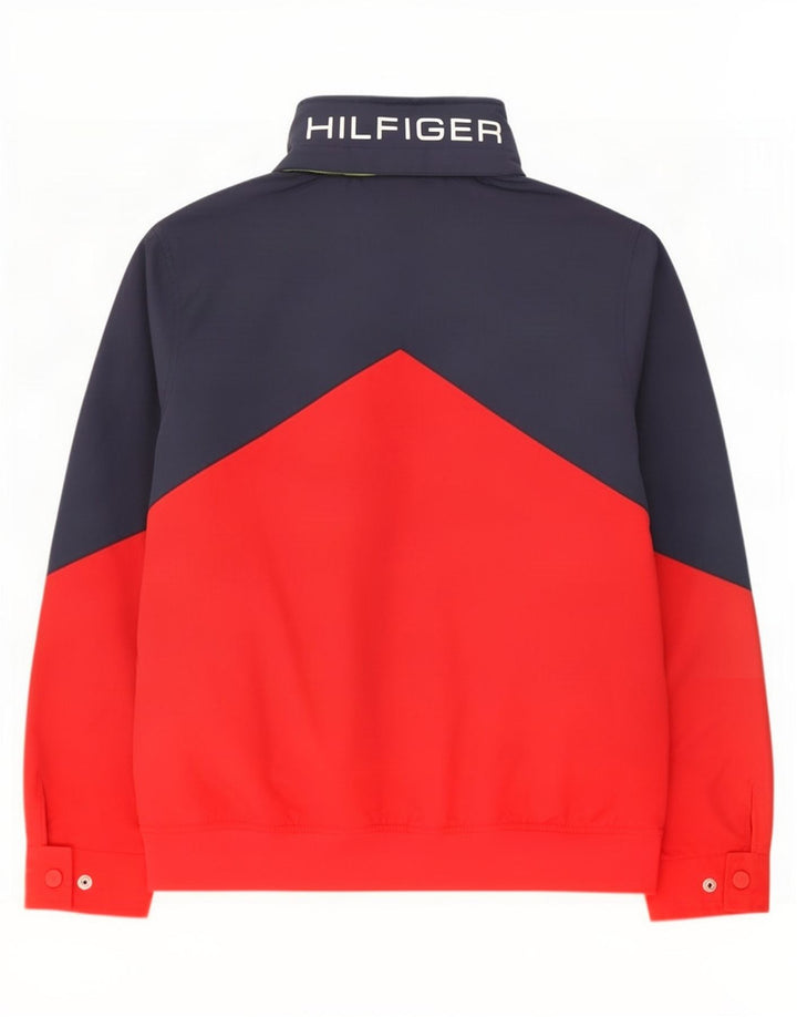 Tommy Hilfiger Herren-Bomberjacke mit Kapuze, UK 38, mittleres Marineblau, Farbblock
