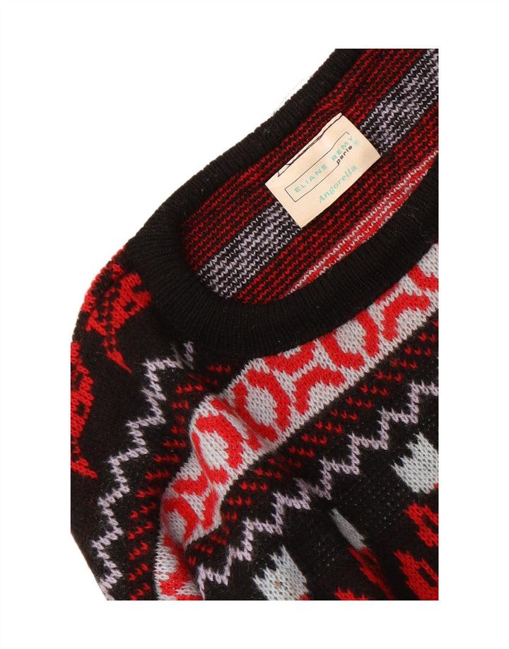 Vintage Herren-Pullover mit Rundhalsausschnitt, mittelgroß, mehrfarbig, Blumenmuster, Acryl