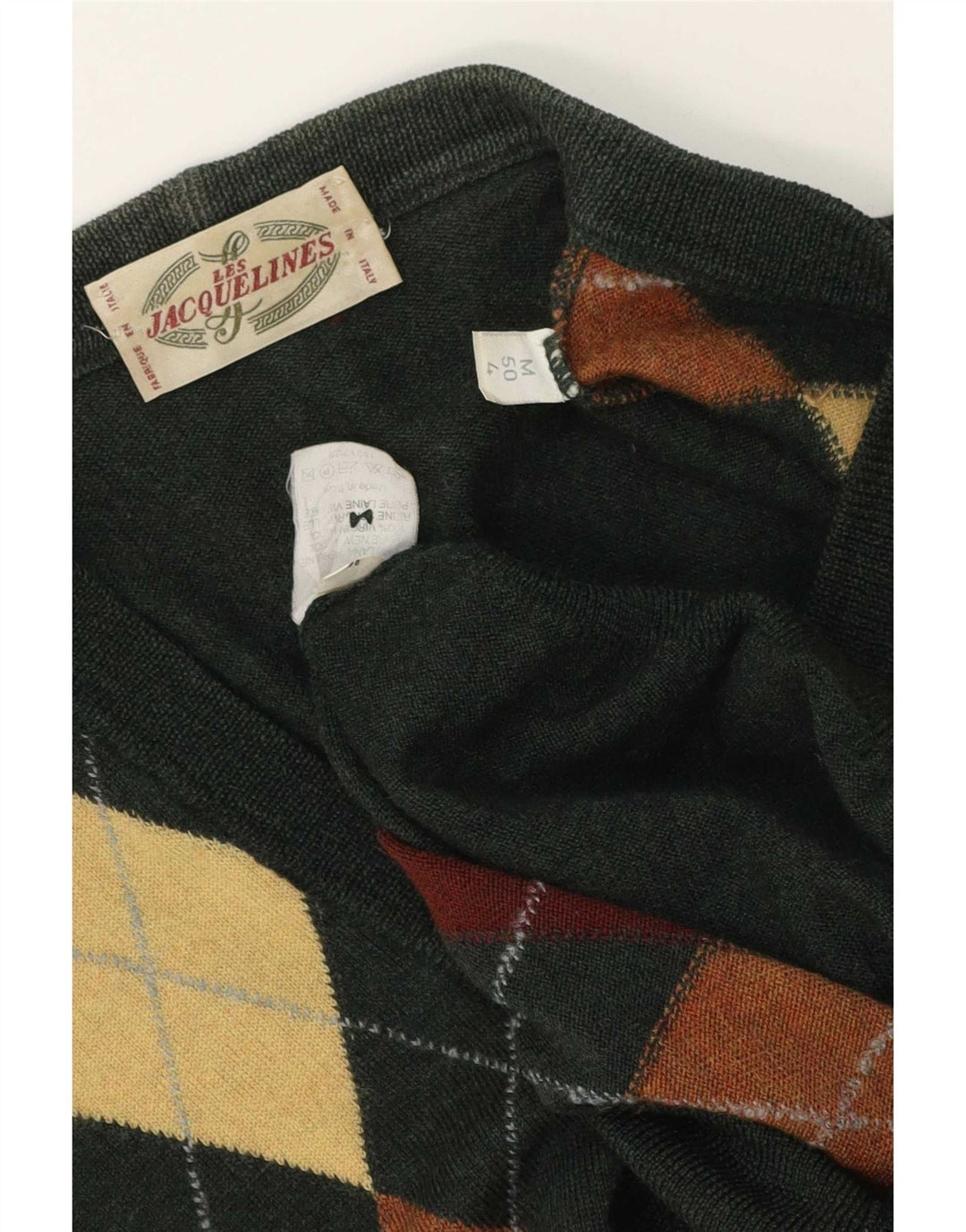 Les Jacquelines Herren-Cardigan-Pullover Mittelgrün Argyle/Diamant