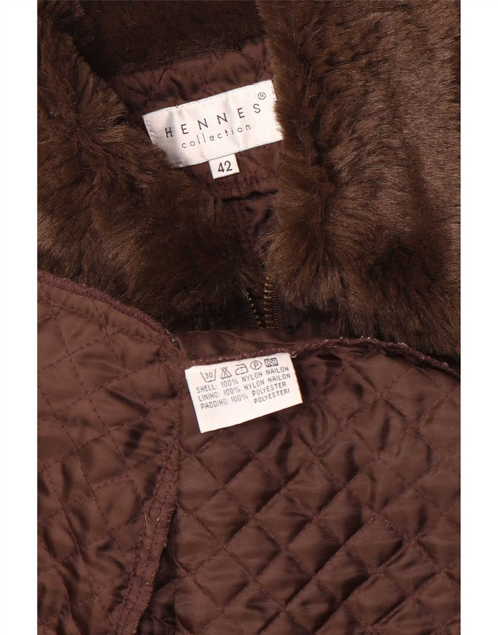 Hennes Damen Steppjacke IT 42 Mittelbraunes Nylon