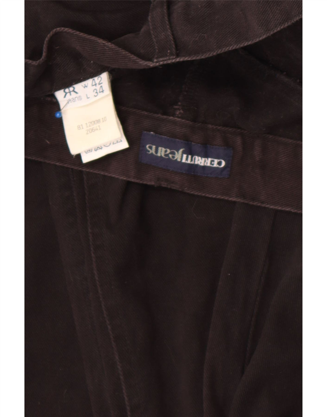 Cerruti Herren Straight Jeans W42 L34 Schwarze Baumwolle