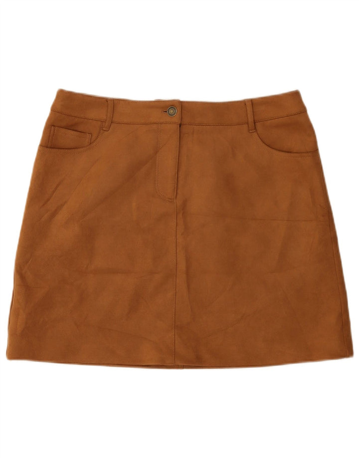 Marks & Spencer Damen Minirock UK 14 Large W34 Beige Polyester