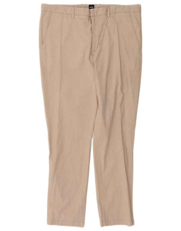 Hugo Boss Slim Chino-Hose für Herren, EU 50, Größe L, W36, L28, Beige, Baumwolle