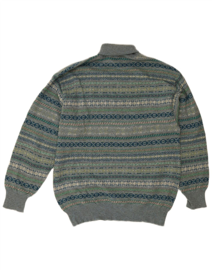 Malagrida Rollkragenpullover für Herren, mittelgroß, mehrfarbig, Fair-Isle-Wolle