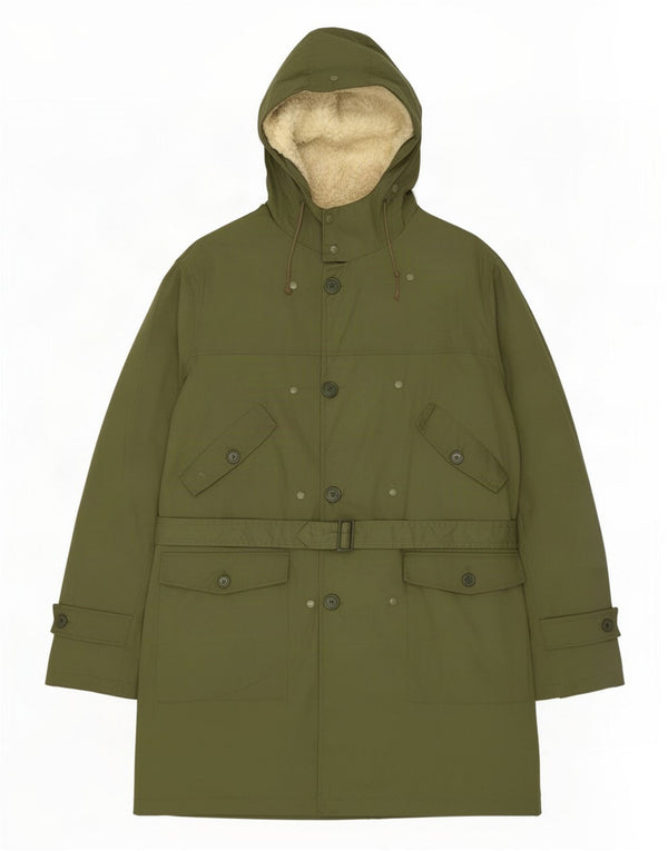 Rifle Mens Hooded Sherpa Parka Jacket UK 38 Medium Khaki Acrylic