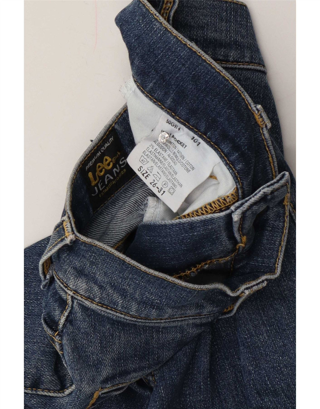 Lee Damen Bootcut-Jeans W26 L31 Blaue Baumwolle