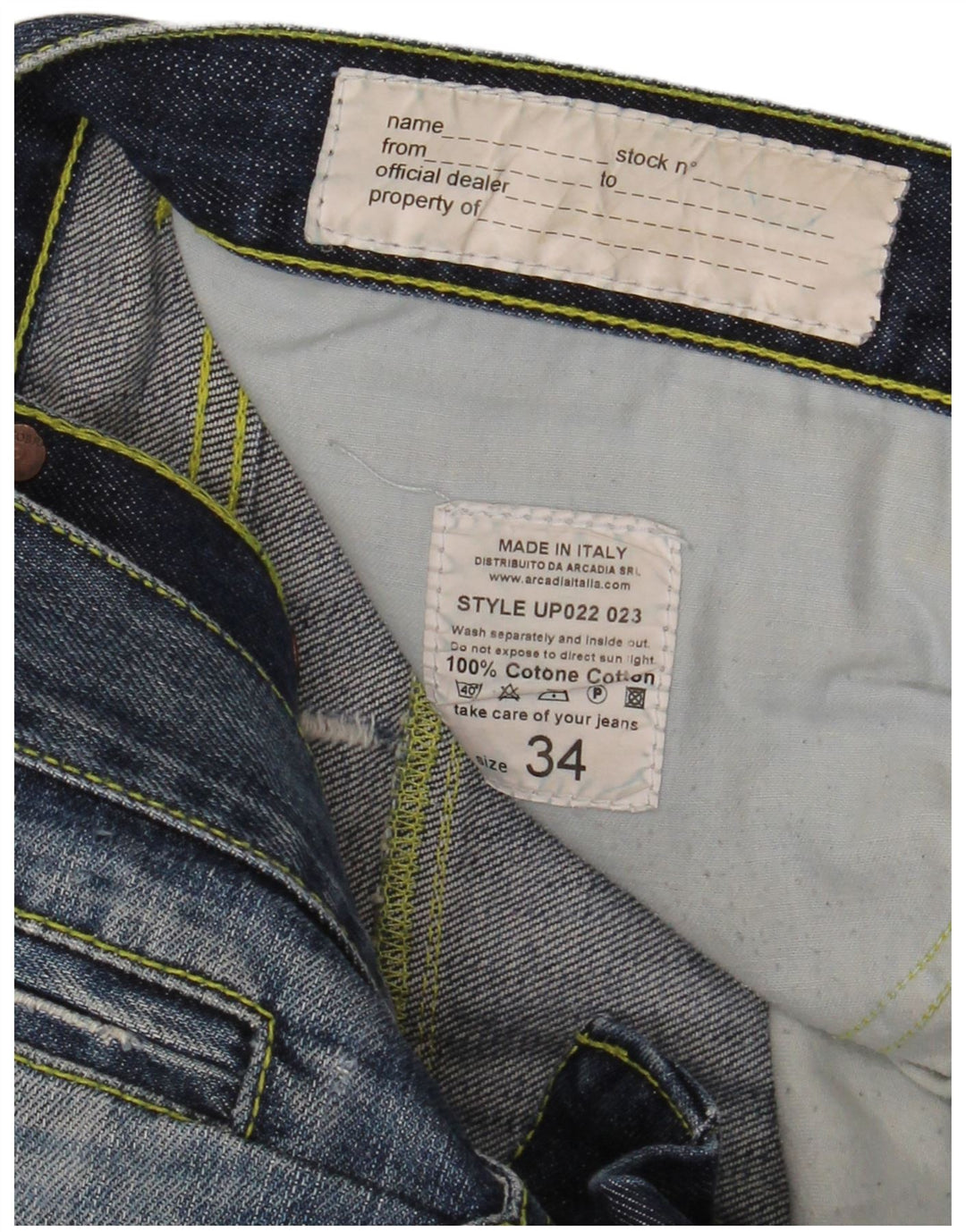 DONDUP Herren Distressed Straight Jeans W34 L32 Blaue Baumwolle