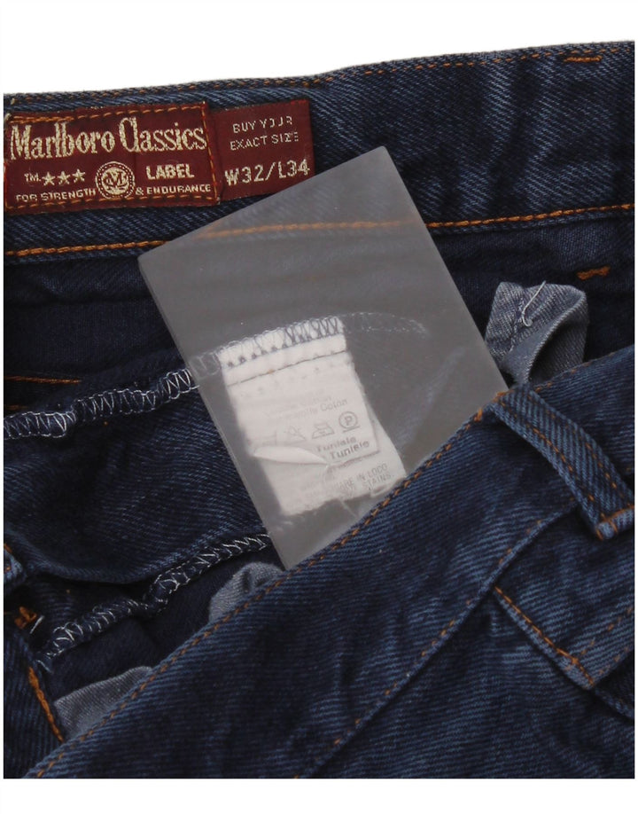 Marlboro Classics Herren Straight Jeans W32 L30 Marineblaue Baumwolle
