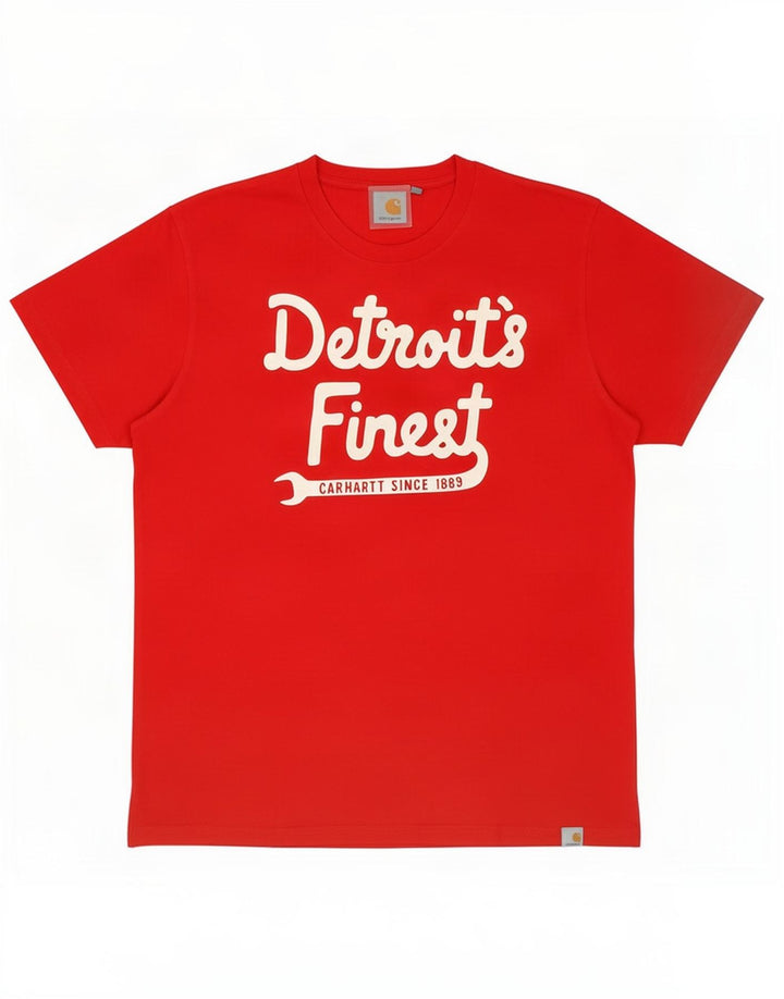 Carhartt Herren Grafik-T-Shirt-Oberteil aus mittelroter Baumwolle