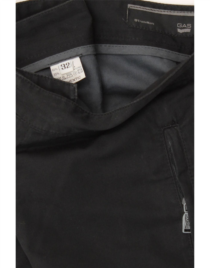 Gas Herren Straight Chino Hose W32 L33 Schwarz Polyester