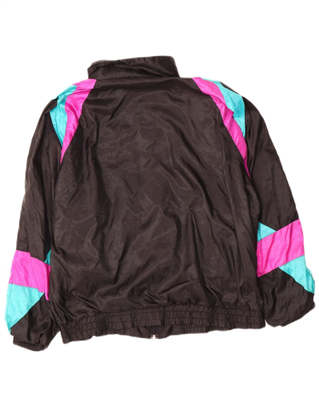 Vintage Herren-Trainingsanzug mit lockerer Passform, Jacke, klein, Schwarz, Farbblock